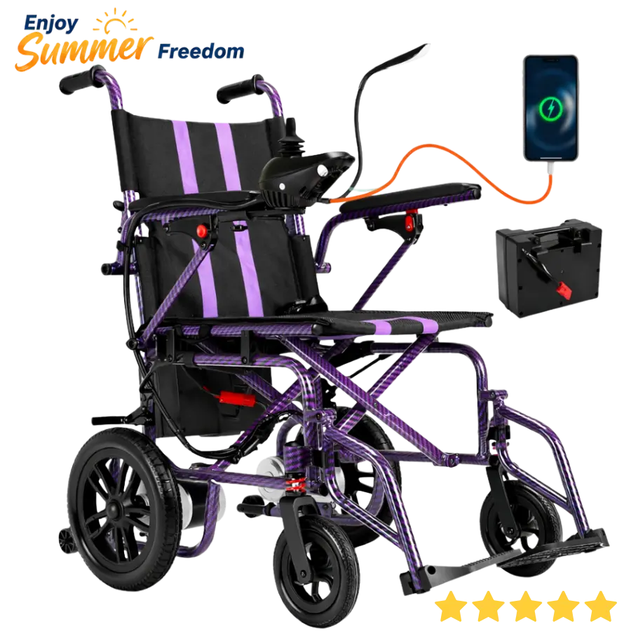 Electric Wheelchair for Adults, Foldable Power Wheelchair with 360W Dual Motor, Shock Absorbing Design, 15 Miles Range, 4MPH Max Speed, Supports 286 lbs