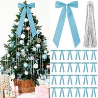 24 Pcs - Blue Bows & Tinsel Set