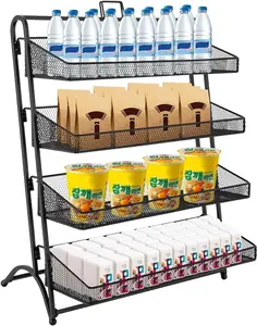 4 Tiers Retail Candy Display Rack, Supermarket Store Display Rack, Snack Organizer, Snack Shelf for Countertop, Retail Display Shelf Counter