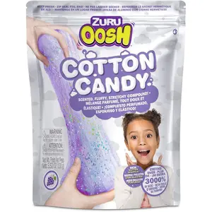 Cotton Candy Large Foil Bag 100g (Grape), Fluffy Slime, Grows 3000% in Size, Slime for Girls and Kids (Purple)
