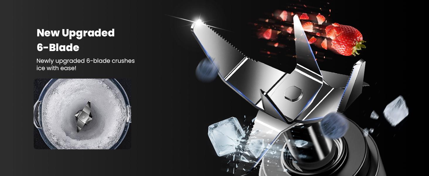 SHARDOR Blender for Shake and Smoothies, Powerful 1200W Countertop Blender, 52oz Glass Jar, for Frozen Fruit Drinks, Smoothies, Sauces & More, Silver Home Multifunction Juicer