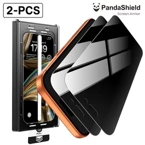 [2-PCS] PandaShield HD/Privacy Screen Protector for iPhone 13,14,15,16,17 plus pro max – Anti-Spy, Easy Install bo, 9H Hardness, Full Coverage