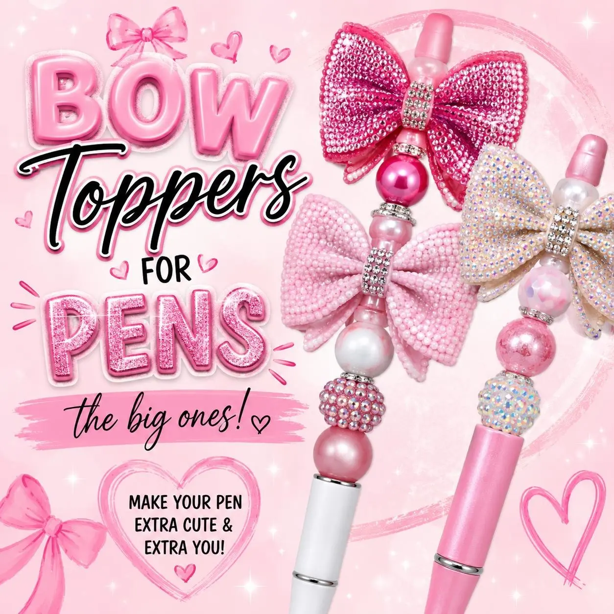 Bow pen toppers- Live claim only! Bow pen toppers- Live claim only!