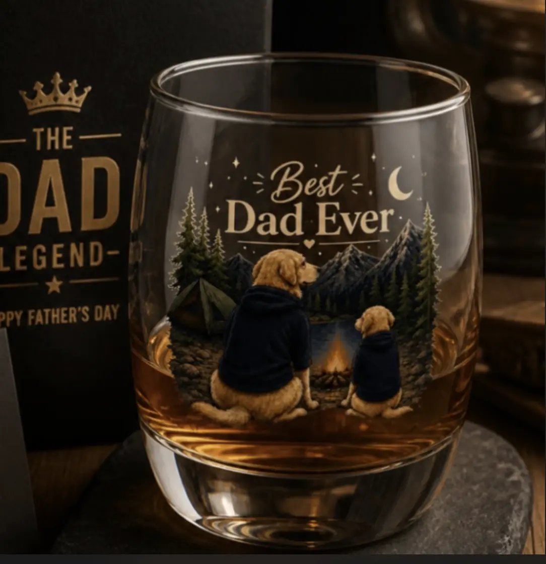 Classic 6oz Old-Fashioned Whiskey Glass - 100% Glass Glossy Drinkware, Hand-Wash Only, Father's Day Gift for Adults, Indoor Standard Size Kitchenware