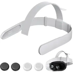 Replacement  Strap for Quest 2 VR Headset Accessories Lightweight Adjustable Headband with Thumb Grip Caps Breathable Washable Cloth Strap for Enhanced Comfort and Long Play