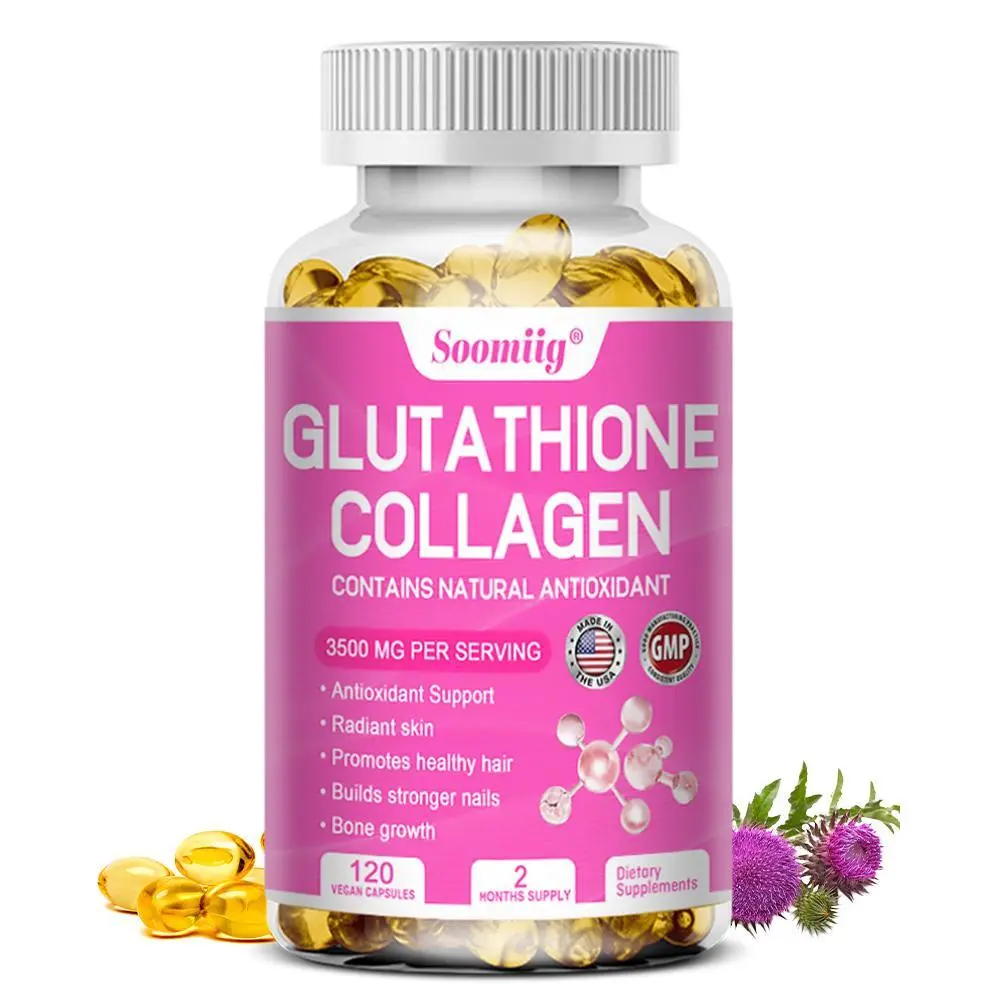 Soomiig Glutathione Collagen Health Supplement - Supports Smooth Hair and Healthy Skin -120 Capsules Soomiig Glutathione Collagen Health Supplement - Supports Smooth Hair and Healthy Skin -120 Capsules