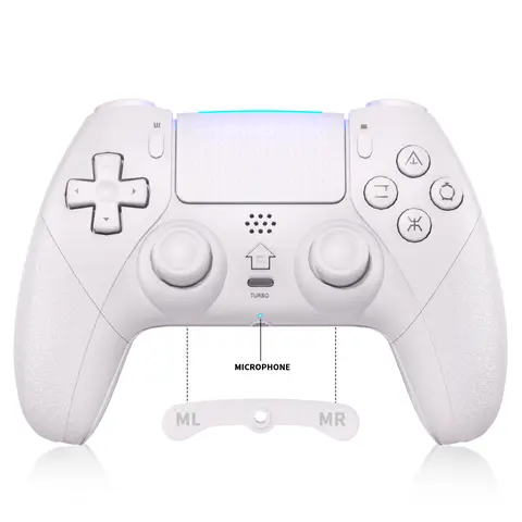 YUYIU Anti-Stick Drift Wireless Game Controller for PS5/PC Video Games - Programmable Macro Keys, 6-Axis Gyro, Dual Vibration, Turbo, Trackpad, Bluetooth 5.0, 3.5mm Audio & Mic, Console Gamer Accessories, Gaming Stuff
