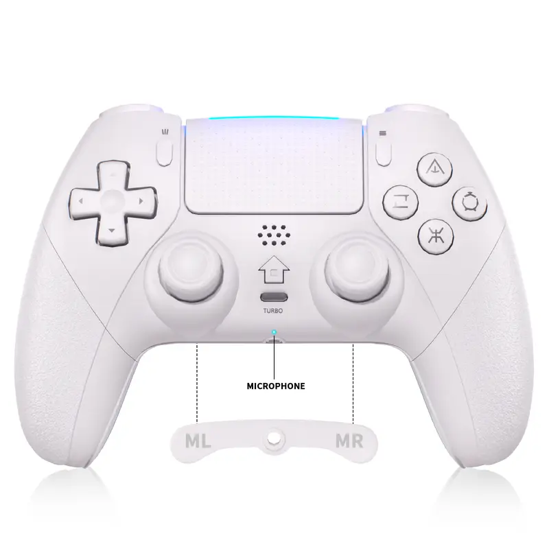 YUYIU Anti-Stick Drift Wireless Game Controller for PS5/PC Video Games - Programmable Macro Keys, 6-Axis Gyro, Dual Vibration, Turbo, Trackpad, Bluetooth 5.0, 3.5mm Audio & Mic, Console Gamer Accessories, Gaming Stuff