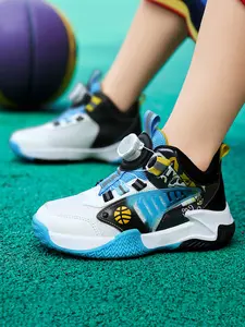 Boys' All-Season Breathable Anti-Slip Basketball Shoes, Comfortable Sports Sneakers, Durable Casual Athletic Shoes for Teens