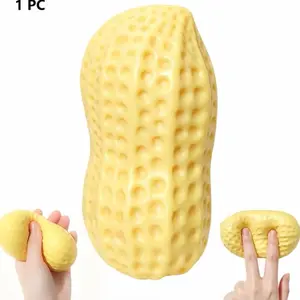 Peanut Squishy Stress Ball - Soft Slow-Rise Squeezable Fidget Toy for Adults, Food-Shaped Decompression Toy for Gifting, Desk Decor