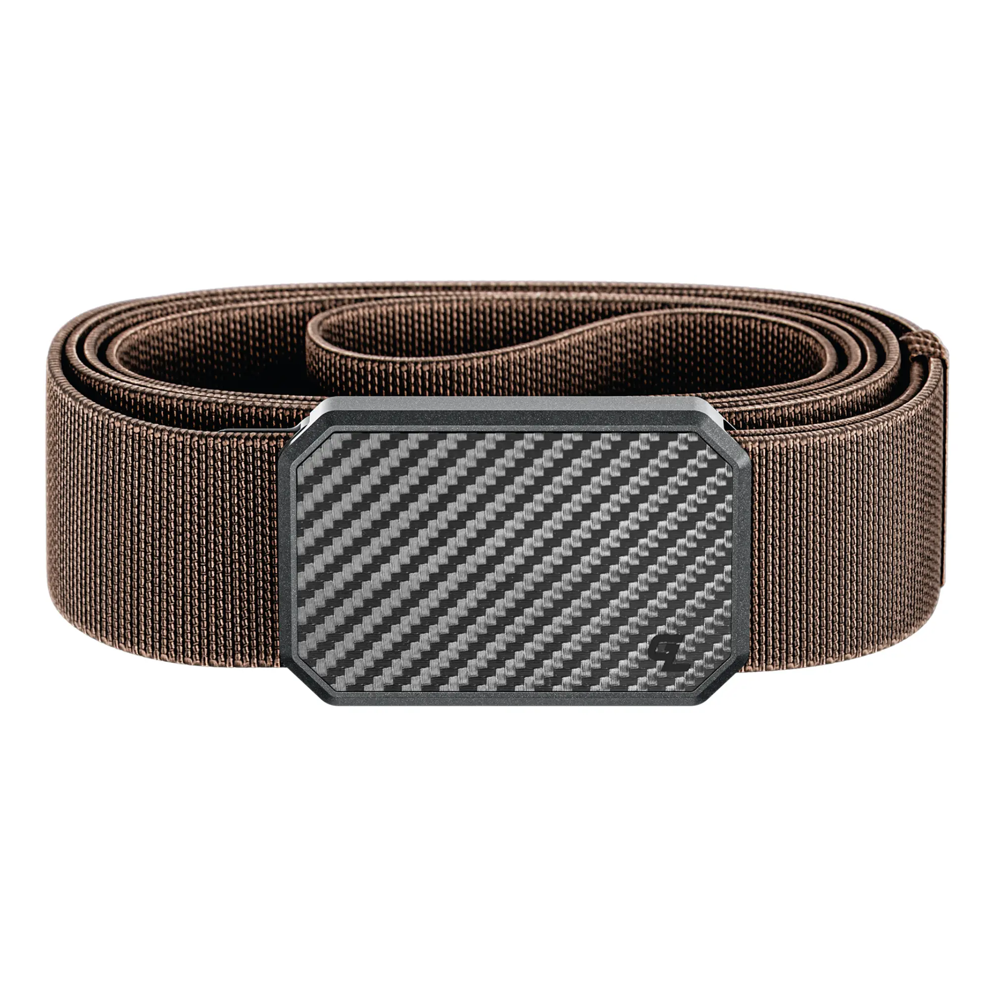 Groove Life Groove Belt, Men's Magnetic Stretch Belt, Adjustable Fit & Durable for Work, Everyday Carry & Casual Wear, Carbon FIber / Dark Earth Brown