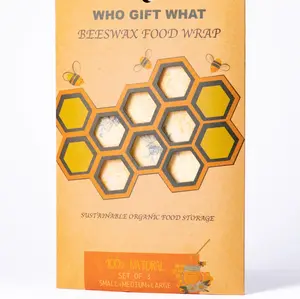 Reusable Beeswax Food Wraps （Set of 3 Sizes)