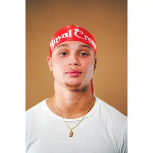 Silky Satin Durag for 360 Waves | Red & White