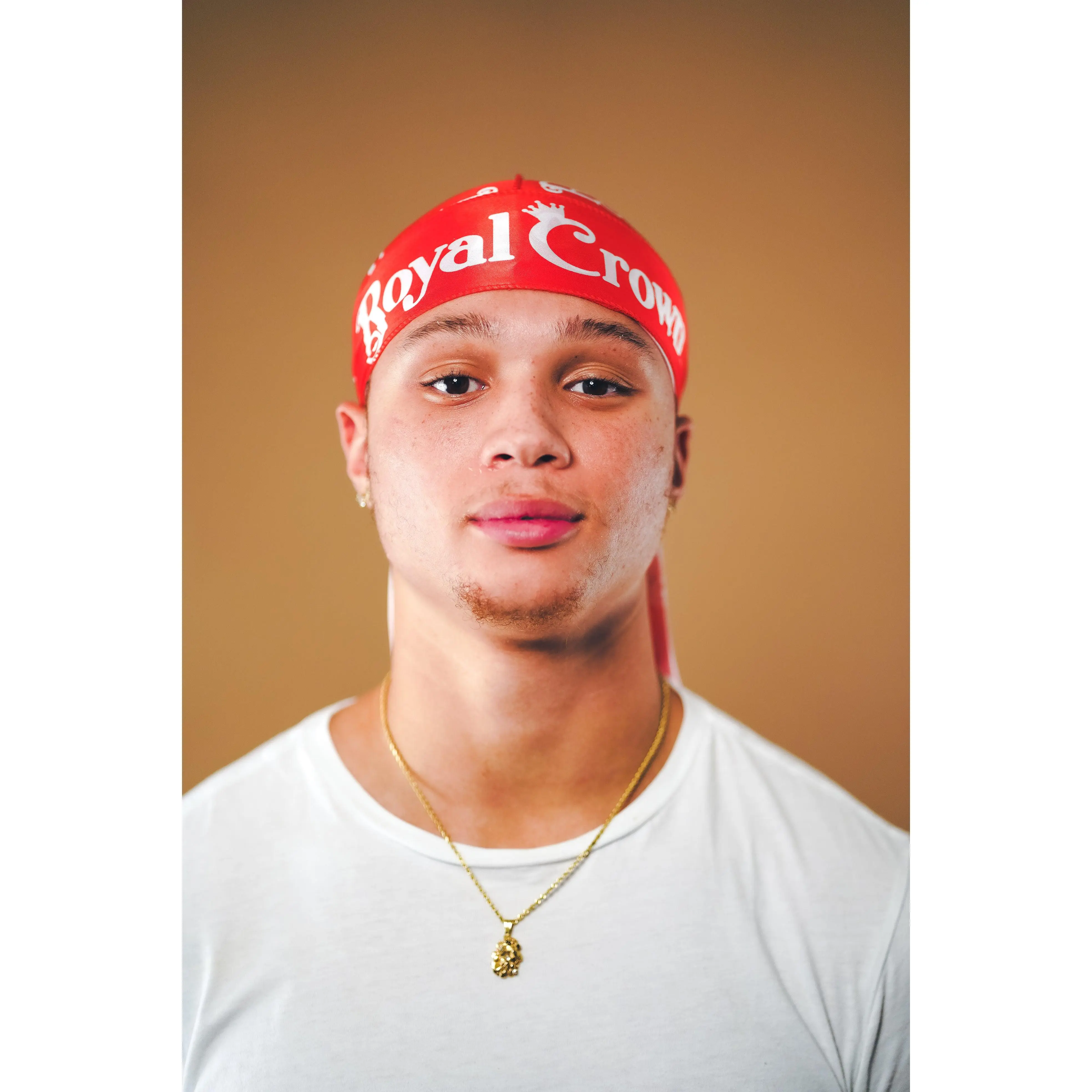 Silky Satin Durag for 360 Waves | Red & White