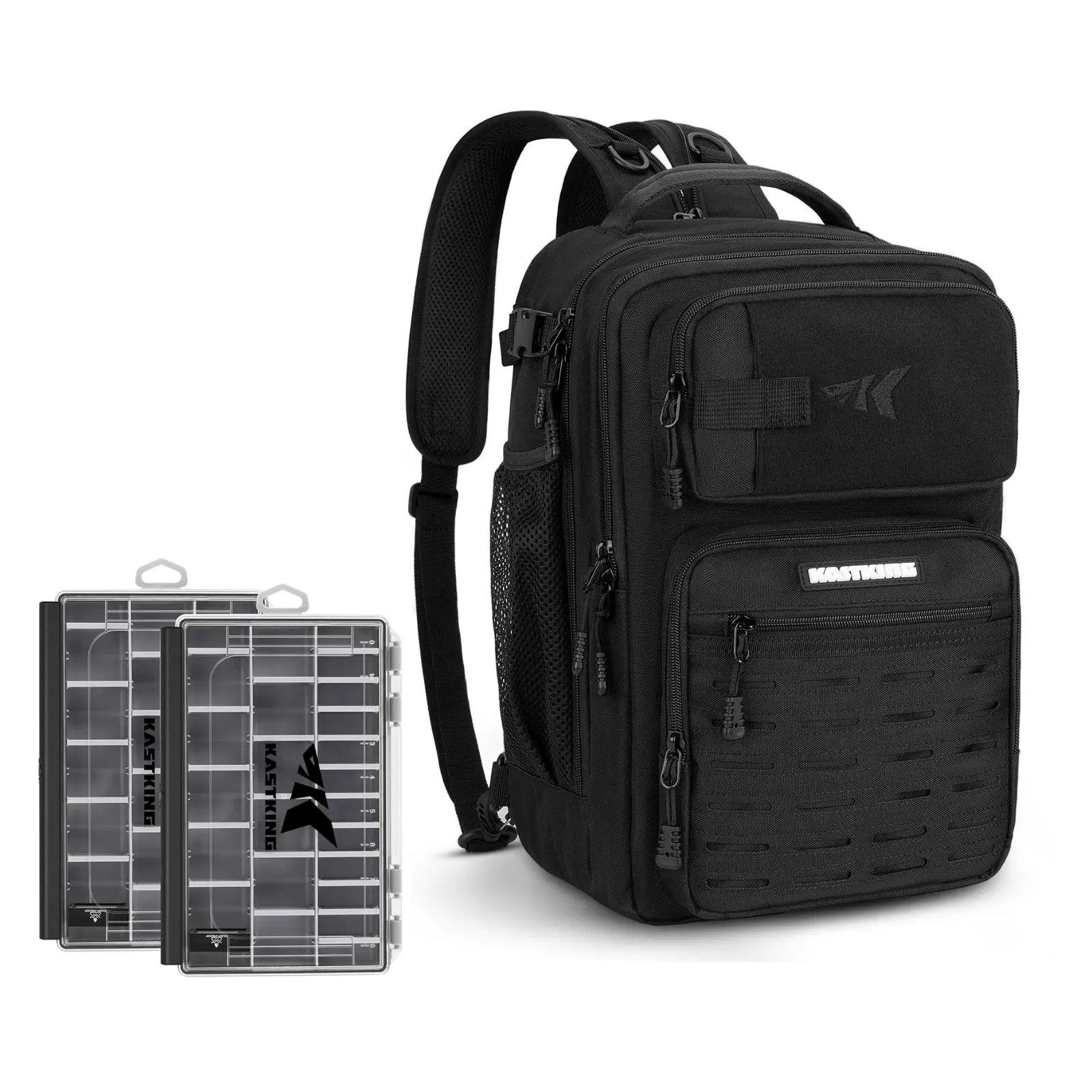 Black -With (2) 3600 Tackle Boxes