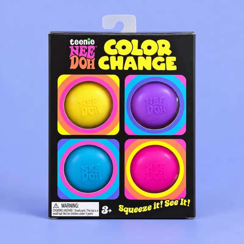 Nee DohColor Change Teenie Squishy Minis, 4-Pack Stress Relief Fidget Toys - Collectible