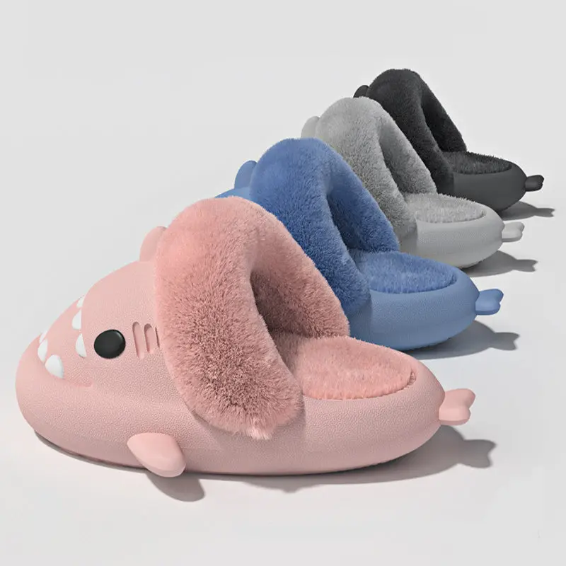 Winter Shark Slippers: Detachable Fuzzy Comfort for Snug and Stylish Feet