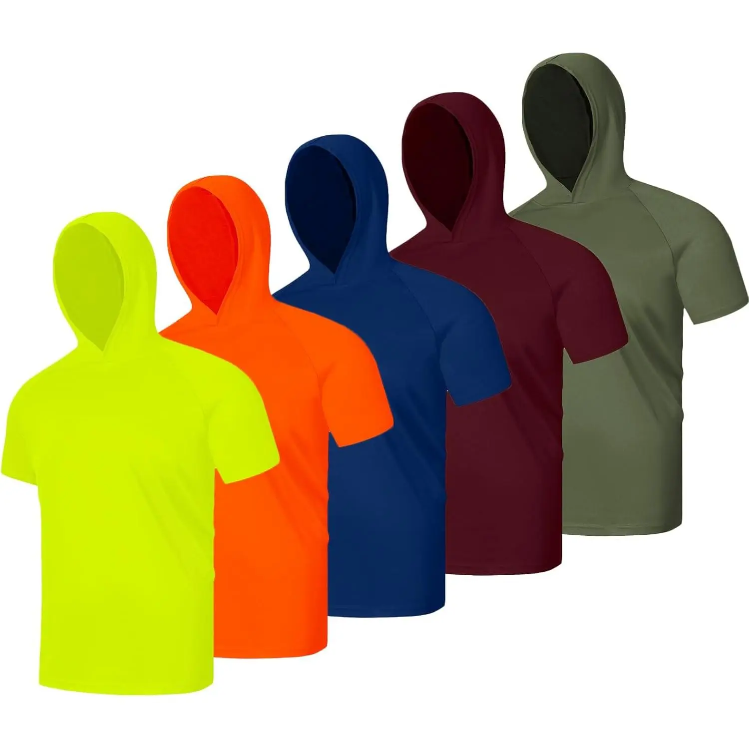 LEEHANTON Men's Short-Sleeve Hoodie Top, UPF 50+ Sun Protection, Lightweight Quick-Dry Athletic Style Activewear, Sporty Sports Top for Fishing, Workout Fitness Clothes Tops compression shirts compression shirts for men workout tops compression shirt