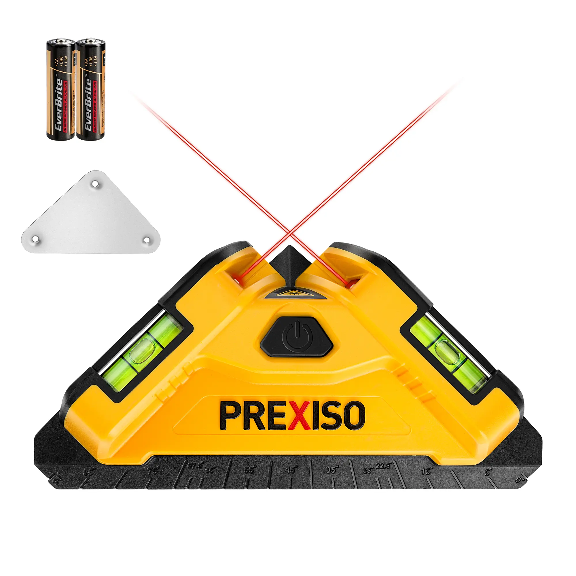 #fathersdaygift PREXISO Square Laser - 30Ft Flooring Laser Level, Tile Laser Line Projection, Angle 90° Magnetic Leveling Tool, Square Built-In 2 Bubble Vials With Wall Panel Stand for Installation, Construction
