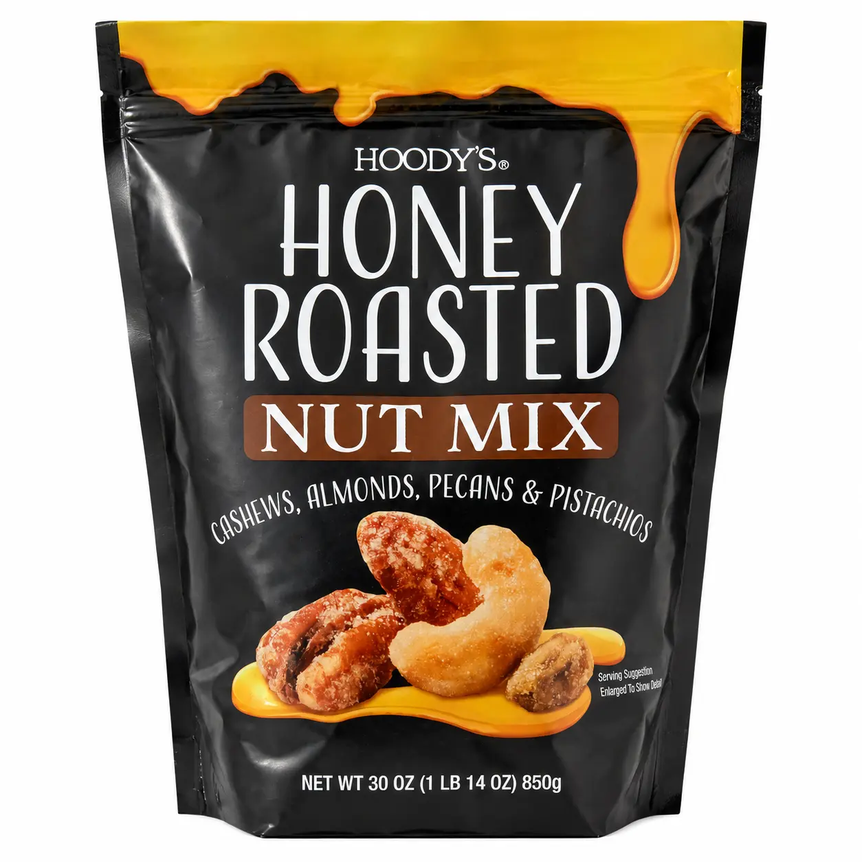 Hoody’s Honey Roasted Nut Mix, Cashews, Almonds, Pecans & Pistachios, Sweet & Crunchy Snack, 30 oz (850 g)