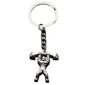 Weight Lifting Dumbbell Muscle Man Pendant Charm Keychain Key Chain Gift