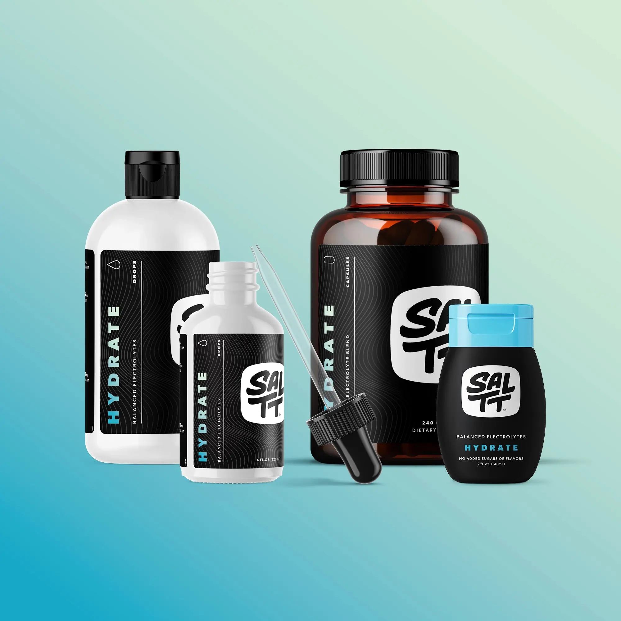 SALTT Hydrate Electrolytes with Increased Potassium for Deeper Hydration - Available in Drops and Capsules