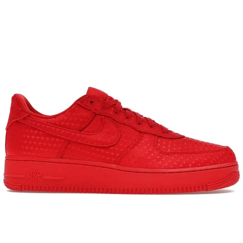 Nike Air Force 1 Low Valentine's Day University Red (2026) Women's Sneakers – Classic AF1 Lifestyle Shoes with Premium Leather Upper, Heart-Inspired Valentine's Details, Nike Air Cushioning, Durable Rubber Outsole, Low-Top Design, and Stylish Everyday