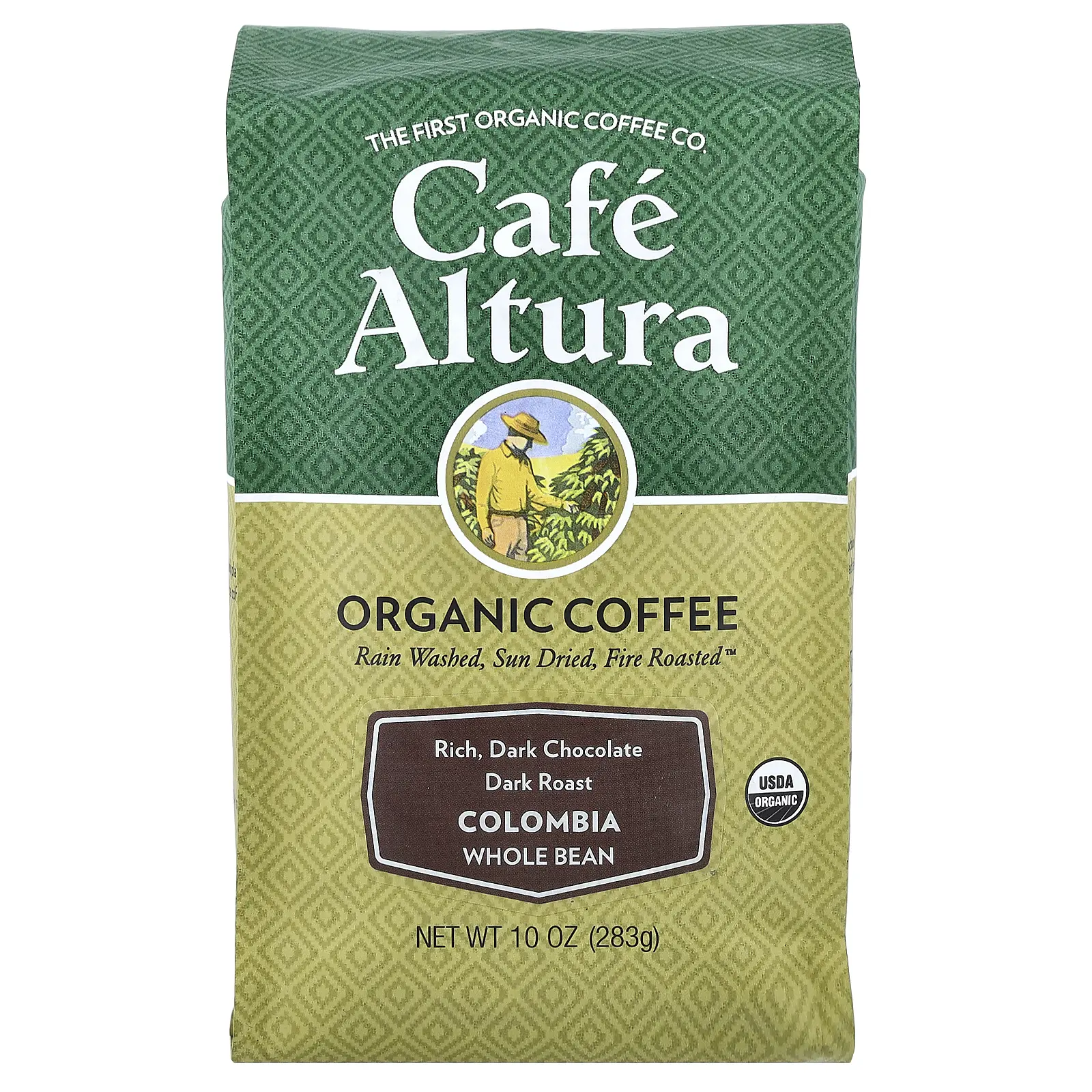 Cafe Altura Organic Coffee, Colombia, Whole Bean, Dark Roast, 10 oz (283 g)