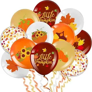 45 Pcs Pumpkin Balloons,Thanksgiving Party Balloon Autumn Fall Themed Balloons for Thanksgiving Outdoor Indoor Decoration Baby Shower Kids Birthday Wedding Party Favor Supplies,12 Inches