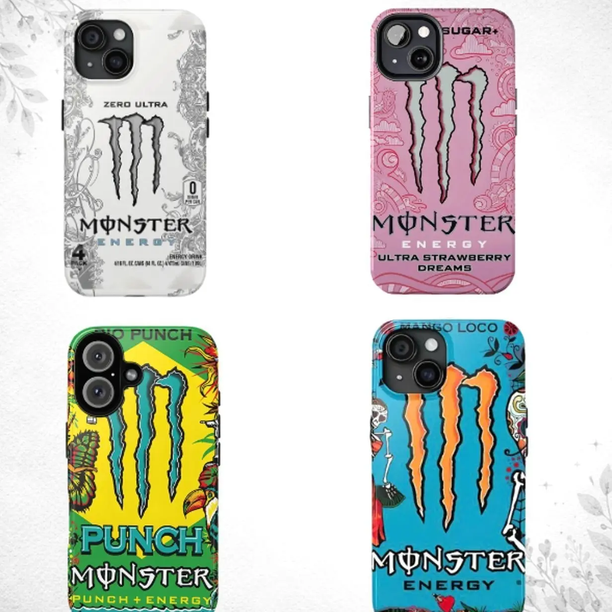 Monster Energy Drink Phone Case Compatible with iPhone 17, X, 11, 12, 13, 14, 15, 16 Series & Galaxy Series