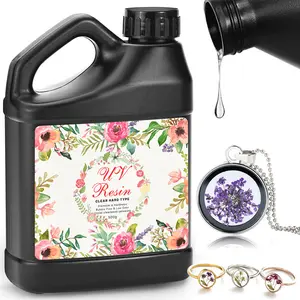 500g UV Resin-Upgrade Ultraviolet Epoxy Resin ,High Gloss Hard Type with Fast Curing and Low Odor for Jewelry Making and Coating