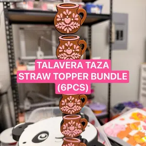 TALAVERA TAZA STRAW TOPPER BUNDLE (6PCS)
