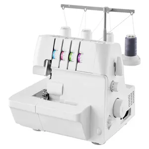 Serger Overlock Sewing Machine, 1250 Stitches Per Minute, 2-3-4 Thread Capability, 0.7-2.0 Adjustable Differential Feed, Free Arm, LED Light, Quiet Operation, Suitable For Knit, Woven, And Stretch Fabrics, White