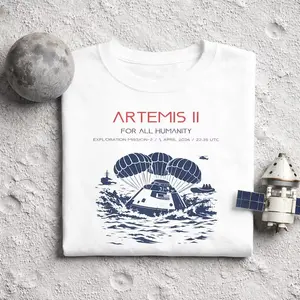Artemis II Splashdown T-Shirt, Moon Mission Graphic Tee, NASA Inspired Space Rocket Shirt