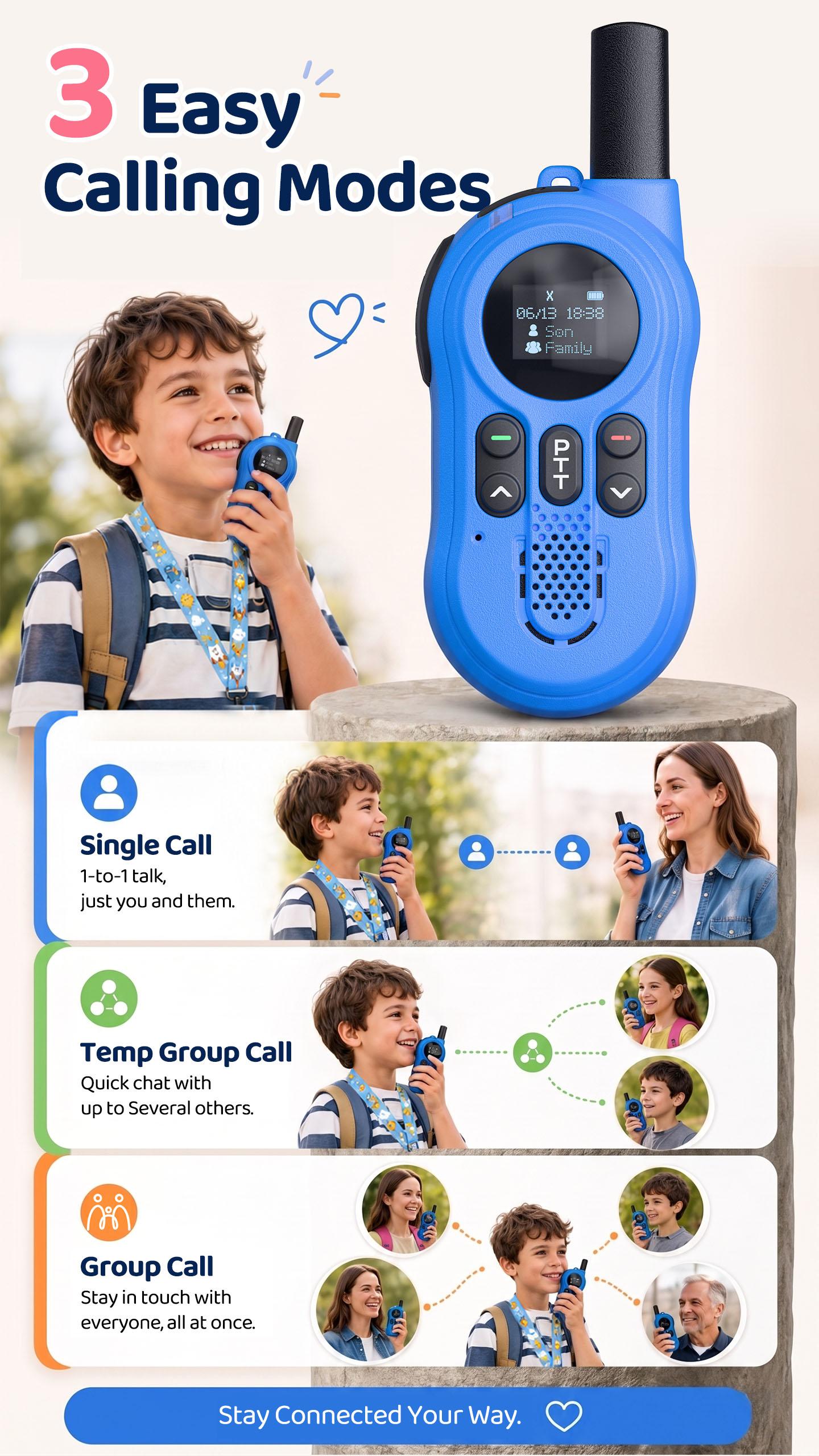 UNIKOO N200 4G Sim-Based Kids Walkie Talkie (Ages 6-12) - US Nationwide Coverage, 10-Year Free Data, No Monthly Fee, 1-Button Push-To-Talk, Anti-Interference, Shockproof, Rechargeable for Outdoor Play, School Commute