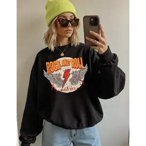 Rock & Roll Wings Tour Sweatshirt, vintage crewneck sweatshirts, western outfit women, cowgirl outfits, western clothing stuff tops, country concert outfits, western style clothes