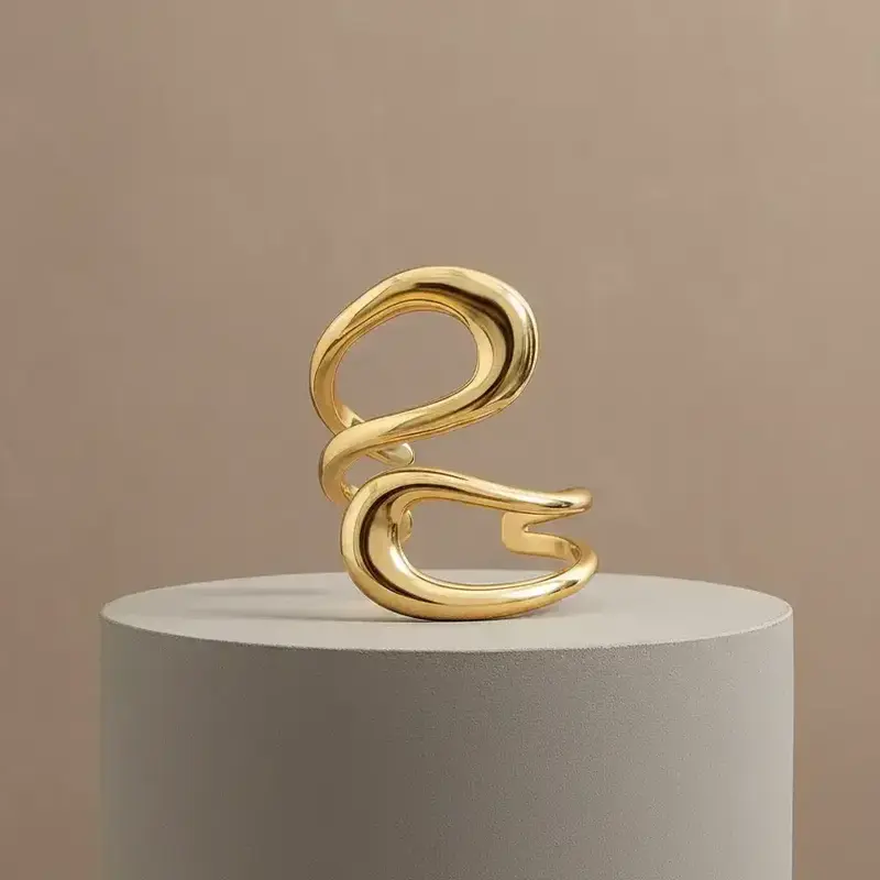 Women's Temperament Geometric Design Cuff Bangle, All-match Jewelry for Women for Party, Daily Clothing Decor, Exquisite Jewelry for Birthday Gift, Elegant Minimalist Bangle