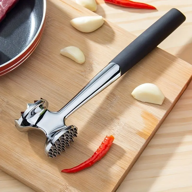 1pc, Meat Tenderizer Hammer Kitchen Double-Sided Meat Tenderizer, Metal Meat Hammer, Household Stainless Steel Rolled Meat Steak Meat Tenderizer, Kitchen Stuff Kitchen Gadget Kitchen Accessories Home Kitchen Items, Kitchen Tools And Gadgets