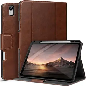 Case for iPad Air 13 inch (M3/M2) 2025/2024, with Pencil Holder and Pocket, Multiple Viewing Angles,  Closure, Auto Sleep/Wake (Brown)