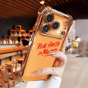 True Devotion Phone Case for iPhone 17 Air 16 15 14 13 12 11 Pro Max Plus border Electroplating with counter-fall Safety Cushion 2D printing Four-corner Thickened Electroplated Bumper