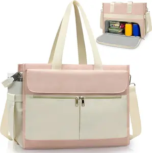 Lunch Bag for Women, 15.6" Laptop Tote with Insulated Lunch Box Compartment for Nurse, Teacher Work Office Outdoor