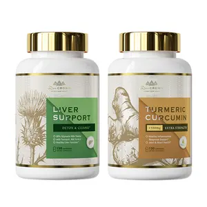 Dr. CROWN Advanced Liver Detox Bundle with Milk Thistle, NAC, ALA & Turmeric Curcumin Complex for Cleanse, Repair & Balance