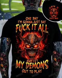 Chaosmoda Generation X One Day I'm Gonna Just Say Fuck It All Custom Year Skull T-shirt