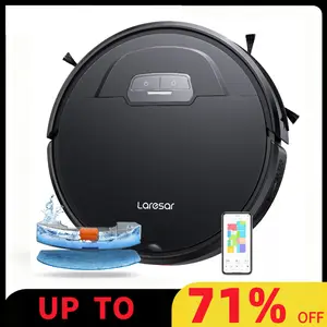 Laresar 3-in-1 Self-Charging Robot Vacuum Cleaner & Mop,5000Pa Strong Suction Carpet  Auto-boost Robotic Vacuum Cleaner, Self-Charging, APP-Controlled ,  Obstacle Avoidance, LiDAR Navigation, No-Go Zones, gift