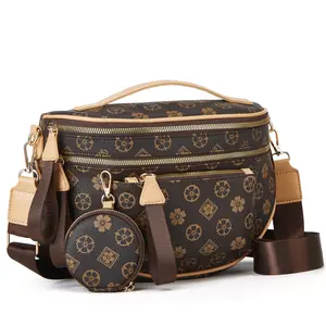 Spacious Checkered PU Leather Crossbody Bag Bum Bag Checkered Handbags Wallets for Women