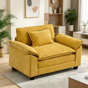 STHOUYN 53" Modular Sectional Sofa - Comfy Cloud Couch with Throw Pillow, Deep Seat Chenille Couch for Living Room, Bedroom, Comfort & Stylish Design