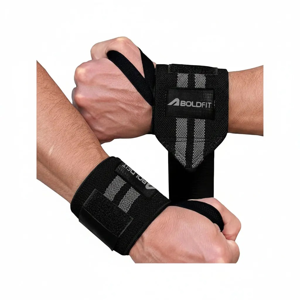 Boldfit Wrist Supporter with Thumb Loop Straps, Anti-Sweat Elastic Sweat-Absorbing Sports Wristbands, Gym Accessory for Men & Women with Hand Grip Support, Anti-Sweat Sports Wristbands