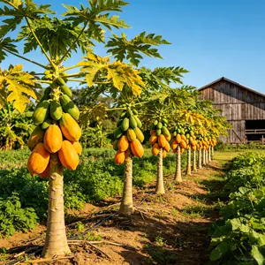 (QD#ZR) Papaya Tree Sapling, Tropical Fruit Young Plant for Home Garden, Suitable for Backyard Ground Planting and Large Patio Container Cultivation, Easy-Care Exotic Fruit Tree for Hobby Gardeners & Plant Collectors