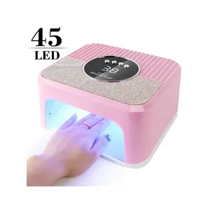 New Adhesive Diamond Nail Lamp, 45 LEDS Nail Dryer Gel Nail Polish Curing LED UV Light, With 4 Timers Automatic Sensor LCD Display Professional Nail Art Tool, Accessories For Fingernail Toenail Salon