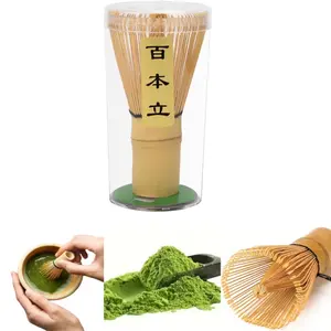 Matcha Mixer - Bamboo matcha mixer, handcrafted using traditional methods, 100 teeth matcha mixer/whisk for authentic matcha brewing, elegant design, durable, made of natural materials, suitable for home baristas and Japanese cuisine lovers.